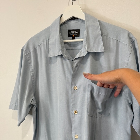 Quiksilver Waterman Light Blue Casual Button Down Shirt Size M Soft - Picture 6 of 17
